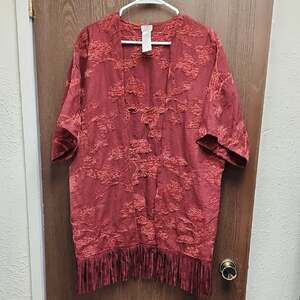 Chico's Rich Red Textured Women's Blouse